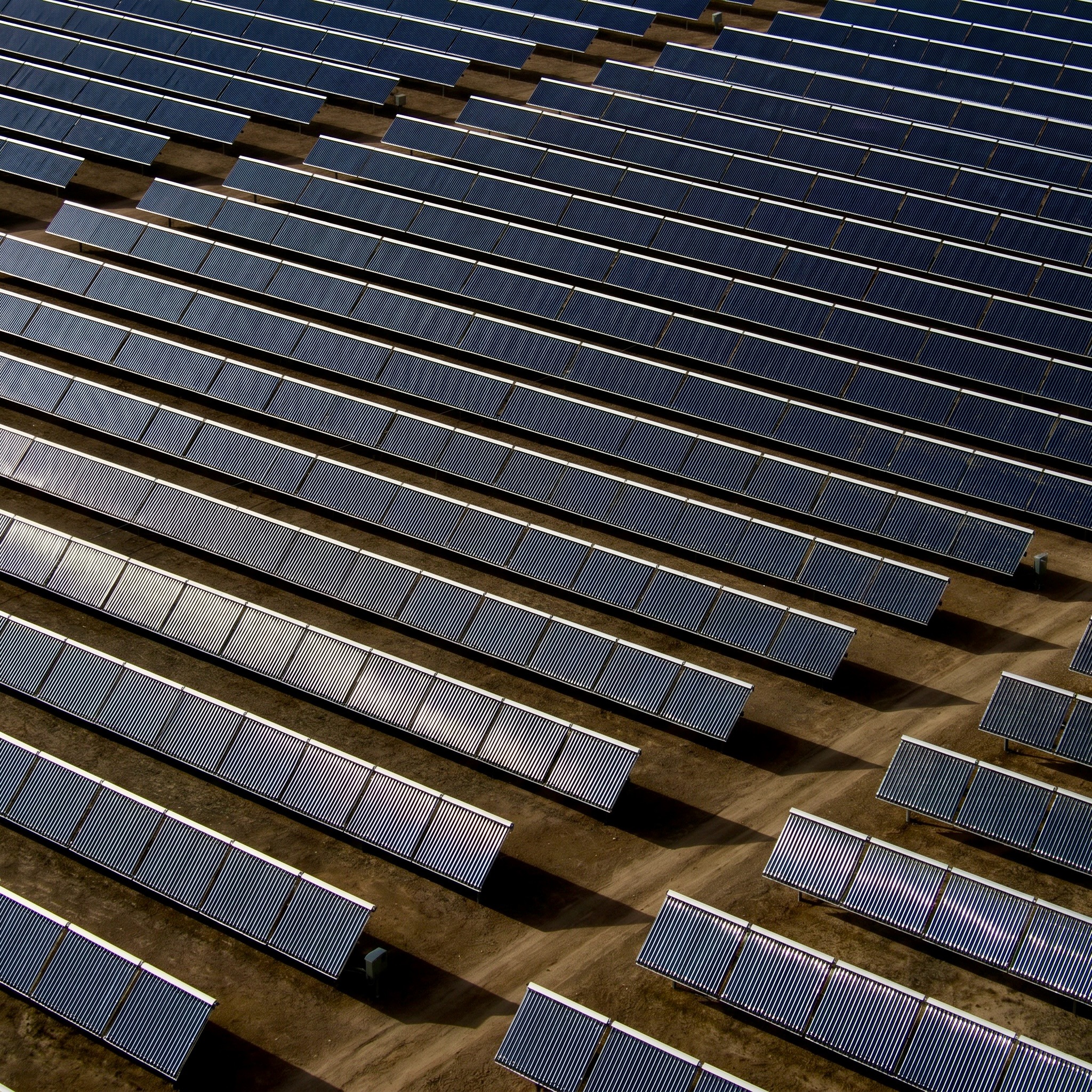 Utility-scale field of solar-powered water panels